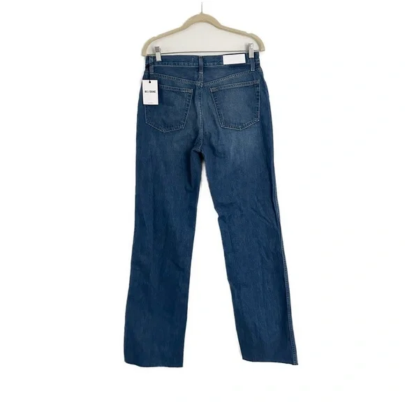 Re/done 90's High Rise Loose Destroyed Broken Blue Jeans Size 29 NWT
